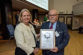 SSAFA Vice President Kirsty Bushell (L) with Peter Knight.