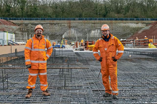 HS2 workers at the Balfour Beatty VINCI North Portal construction site in Long Itchington ©HS2 Ltd