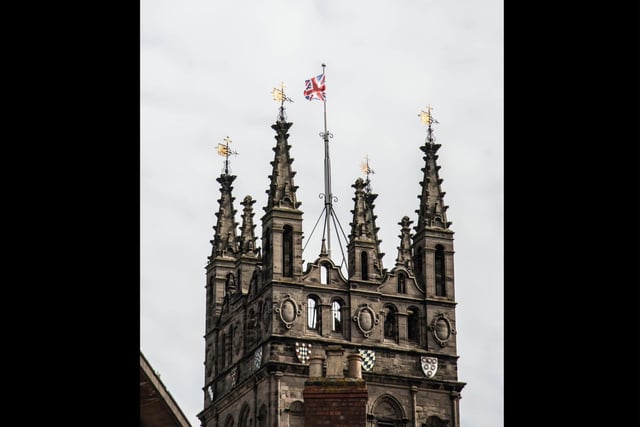 The flag at full mast at St Mary's Church. Photo by Gill Fletcher