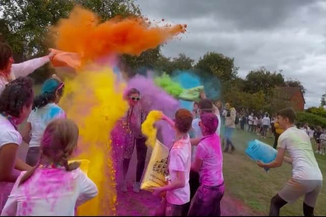 Children at Oakfield Primary Academy took part in a nationwide attempt to break the record for the most children - 20,000 across the country - completing a colour run at the same time, as part of the Reach2 Academy's 10th anniversary.
