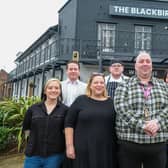 The Blackbird team outside the revamped pub