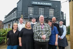 The Blackbird team outside the revamped pub