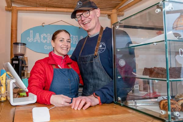 Jack Linstead and  Michelle Matthews, co-owners of Jack's Shack in Jury Street. Photo by Mike Baker