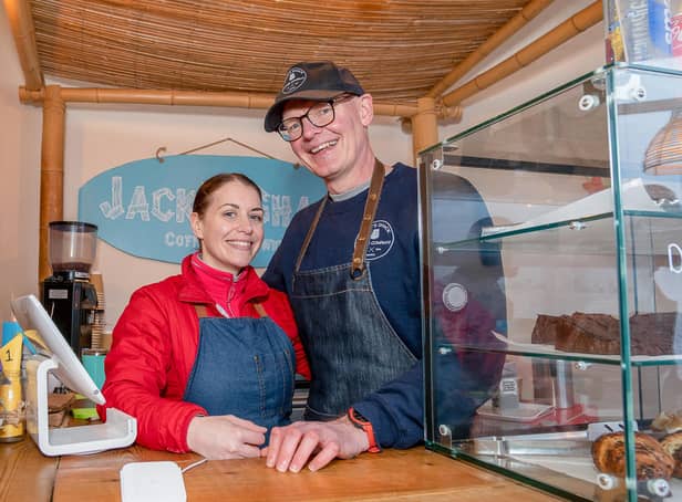 Jack Linstead and  Michelle Matthews, co-owners of Jack's Shack in Jury Street. Photo by Mike Baker