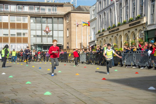 The annual Pancake Day races in the Market Square, Warwick, were staged this week.