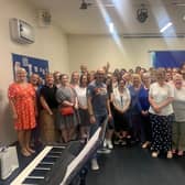 Community feel - Mike with some of the singers.