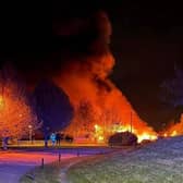 Over 40 firefighters from all over Leicestershire and Warwickshire raced to battle the flames which tore hundreds of feet up into the night sky on May 1 last year.