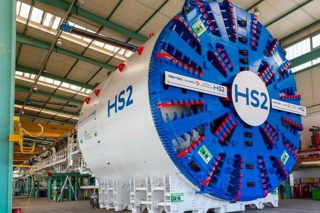The tunnel boring machine (TBM) Dorothy at the Long Itchington HS2 site.