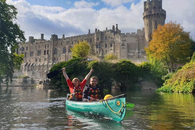 On September 17, Alex Pearson, community champion at Morrisons and Cllr Richard Edgington paddled to Warwick Castle in a kayak. Photo supplied