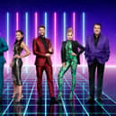 From left: Mo Gilligan, Davina McCall, Joel Dommett, Rita Ora and Jonathan Ross