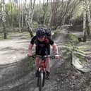 13 km mountain biking carrying 30 lb backpack. Pooley Park Mountain Bike Trails Polesworth North Warwickshire.
