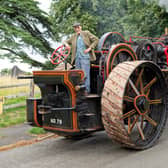 The late Richard Vernon on one of his many steam engines