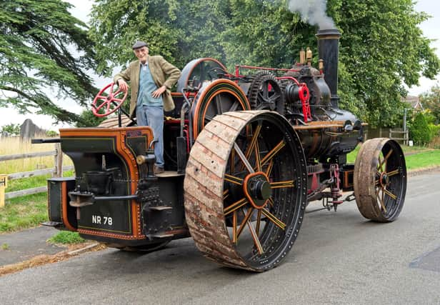 The late Richard Vernon on one of his many steam engines