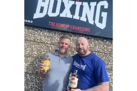 David Blick of the Warwickshire Gin Company and Edwin Cleary, owner of Cleary's. Photo supplied