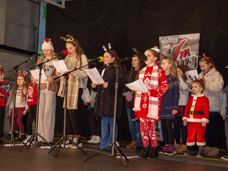 Youngsters from South Kilworth Primary School perform on stage.