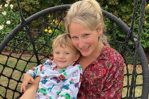 Katie with son Cass, three.
