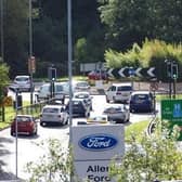 The A426 Leicester Road and Avon Mill roundabout has been identified as a bottleneck (image: Warwickshire County Council).