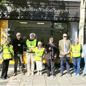 The Warwick Lions with Warwickshire Vision Support marked World Sight Day by leading the Mayor of Warwick, Councillor Simon Pargeter, around the streets of Warwick wearing visual impairing glasses, in order to draw attention to the difficulties that people with impaired vision experience on a daily basis. Photo supplied