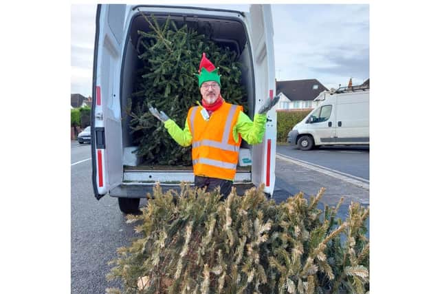 Coventry and Warwickshire’s Charity Christmas Tree Collection has announced its collection dates for 2024, celebrating its fifth year of shredding trees and raising funds. Picture shows volunteer David during a previous collection. Photo supplied
