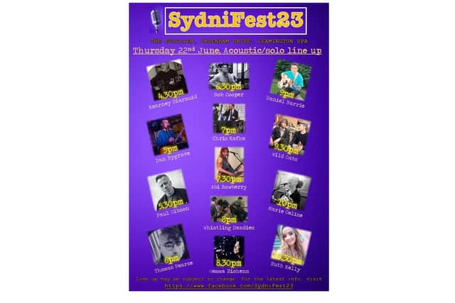 The poster showing the line-up for the first day of Sydnifest23. Picture supplied.