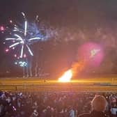Thousands of people watched the fireworks over the skies of Warwick at this year's bonfire event.