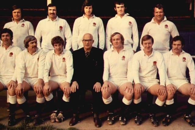 Chris is back left among the group of early-70s Coventry players that represented England. Picture supplied.