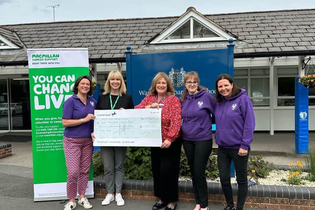 Left to right - Kirstian Frost (WSPA Committee Member), Sarah Adwick (Relationship Fundraising Manager, Macmillan Cancer Support), Hellen Dodsworth (Headmistress, Warwick Preparatory School), Helen Owen (WPSA Committee Member), Julie Moon (WPSA Committee Member). Photo supplied