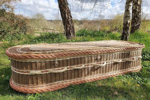 One of the  hand woven Wild Heart coffins. Credit: Caz Ingall.