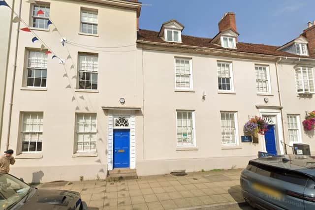 Plans have been submitted to turn a current office site at 34-36 High Street in Warwick back into two homes. Photo by Google Streetview.