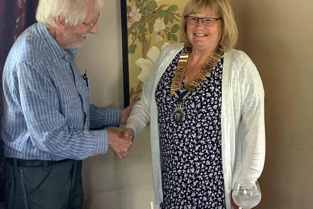 Anna Devey, being installed as President of Henley Rotary by outgoing president Robbin Suffield. Photo supplied