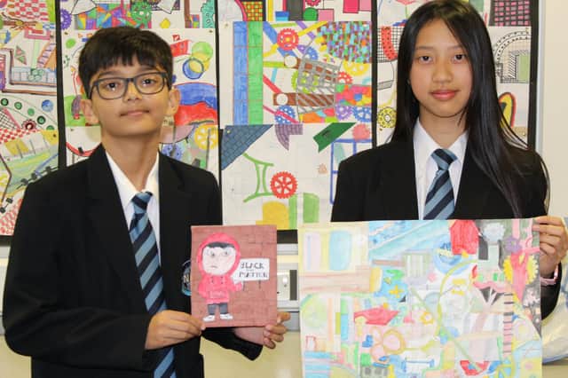 Prince and Janice, two of the North Leamington School pupils who are exhibiting their work.