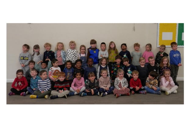 Reception class children at Milverton Primary School