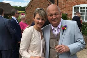Grace Lyne with her father Mark Grineaux