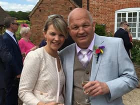 Grace Lyne with her father Mark Grineaux