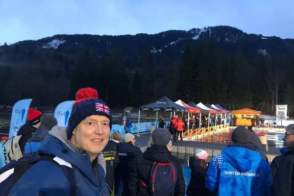 Neil Curtis at the International Ice Swimming Association (IISA) 5th World Championship -  in Samoens, France. Picture submitted.