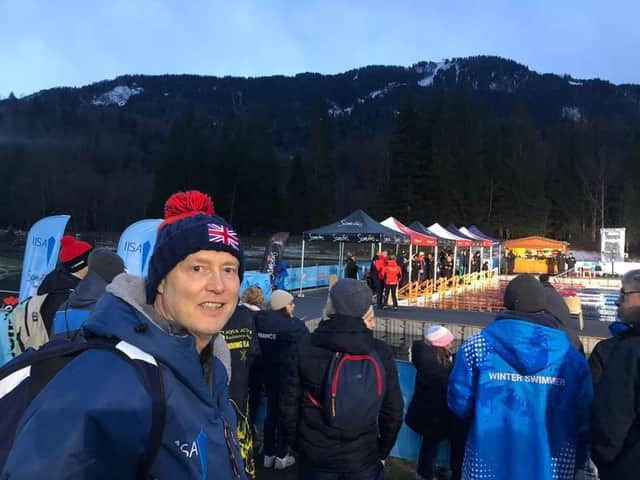 Neil Curtis at the International Ice Swimming Association (IISA) 5th World Championship -  in Samoens, France. Picture submitted.