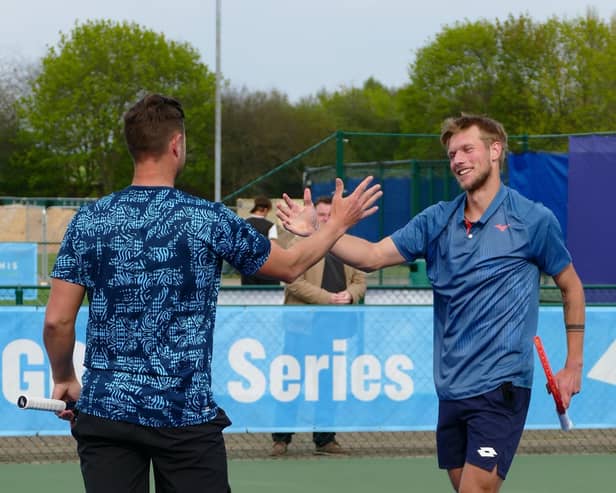 Marcus Willis celebrates a fifth doubles title.