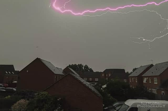 Sunday's thunderstorms over Chase Meadow and Warwick. Photo by Paul Middleton