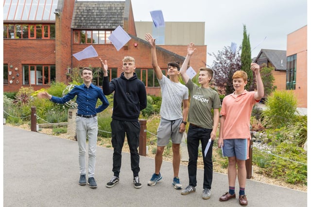 Warwick School pupils celebrating after opening their results. Photo supplied by Warwick School