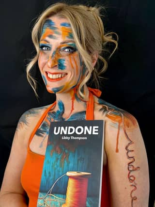 Libby wearing body art created by her daughter Gracie. The story of Gracie’s miraculous birth is told in Undone.