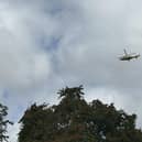 The air ambulance landed at Victoria Park today (Monday)