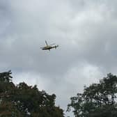 The air ambulance landed at Victoria Park today (Monday)