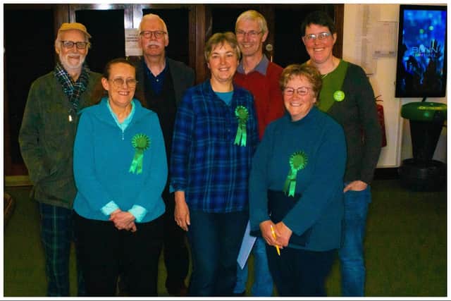Green Party candidates happy with their increased vote (photo by Pat Joyce).