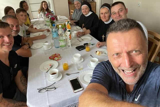 A celebration meal for everyone with The Sisters in Lubaczów