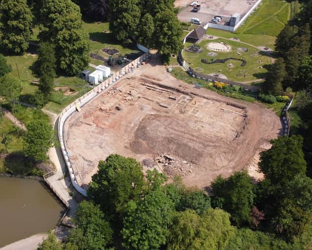 An aerial view of the medieval remains at Abbey Fields in Kenilworth. Picture supplied.