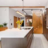 The kitchen area.