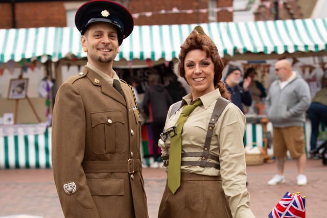 All dressed up for the vintage market in the town centre.