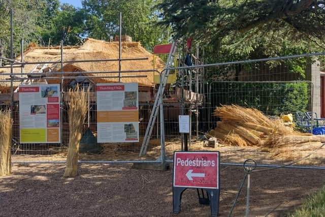 Re-thatching work - National Trust Images Kezia Hooper