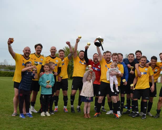 Bishops Itchington celebrate with the Division 2 Cup