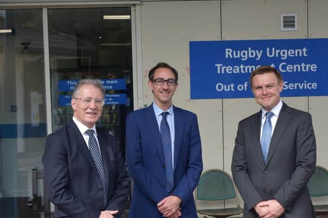 Mark Pawsey MP, Cllr Yousef Dahmash & Will Quince MP, Minister of State for Health and Secondary Care.